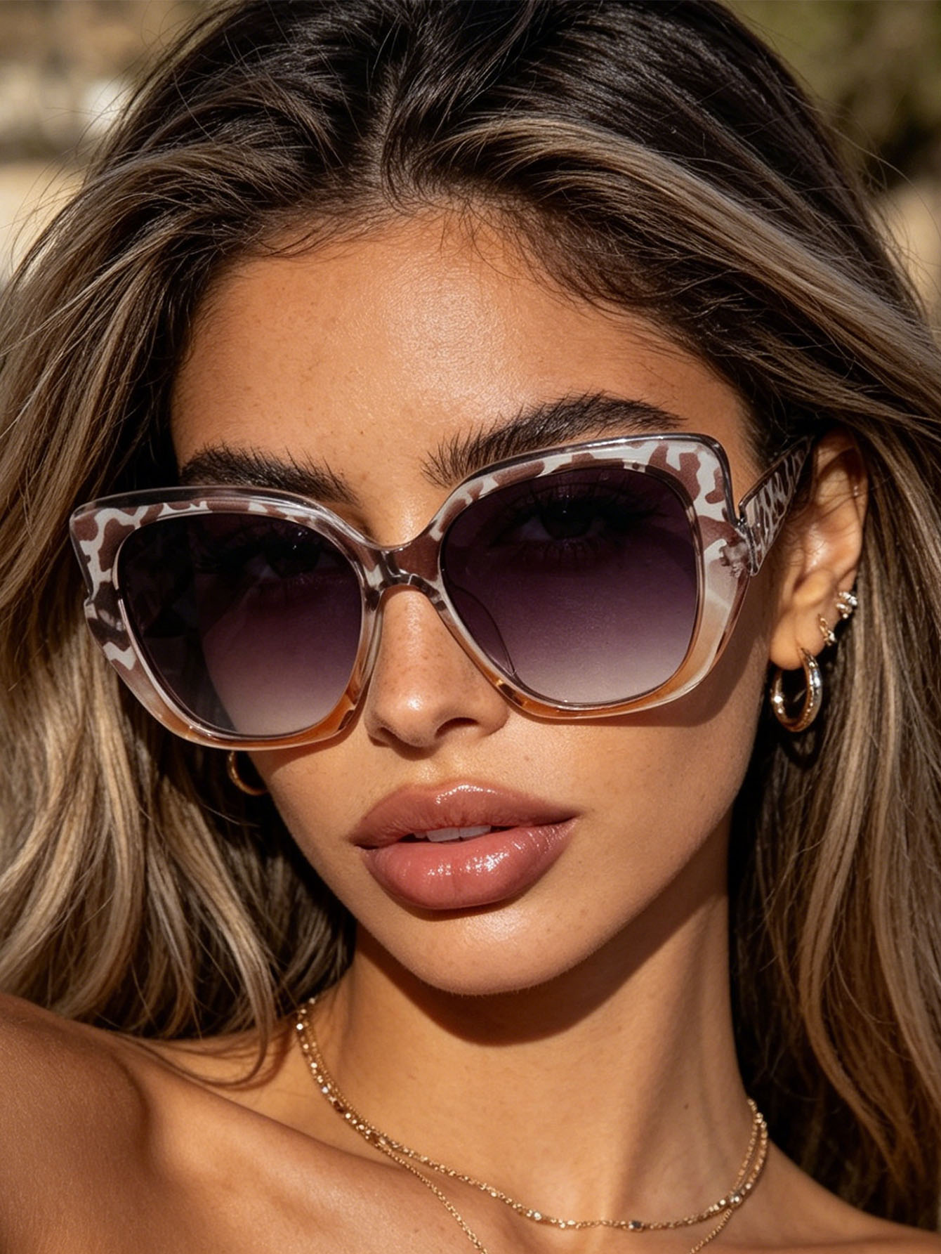 Streetwear Brand Cat - 1 szt. Modne okulary przeciwsłoneczne damskie