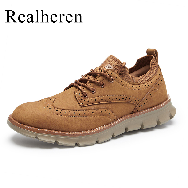 Streetwear Brand Luxury - Wiosenne jesienne męskie skórzane buty na