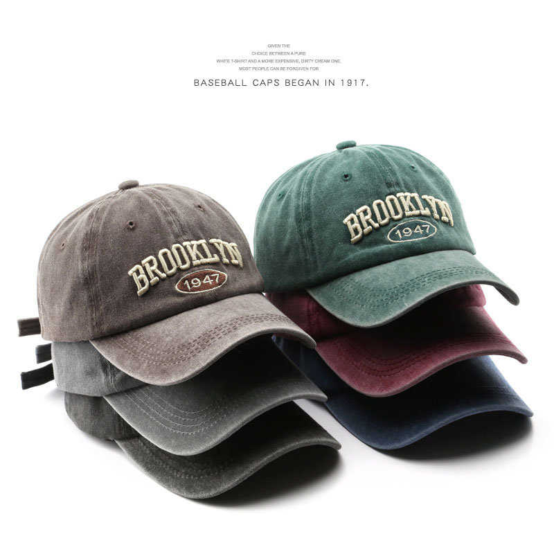 Streetwear Brand Beanie - Retro brooklyn wyszywane litery czapki baseballowe