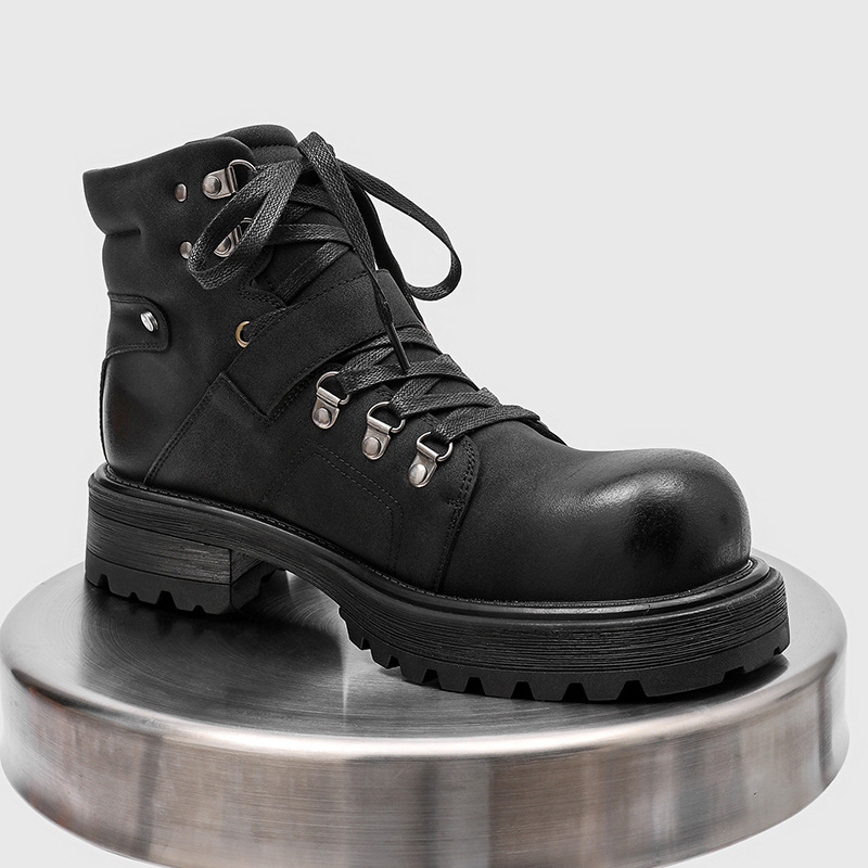 Męskie skórzane buty motocyklo – Streetwear Brand Luxury recenzja i cena