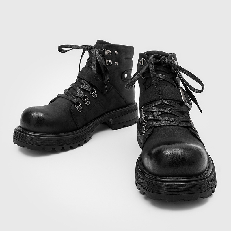 Męskie skórzane buty motocyklo – Streetwear Brand Luxury recenzja i cena